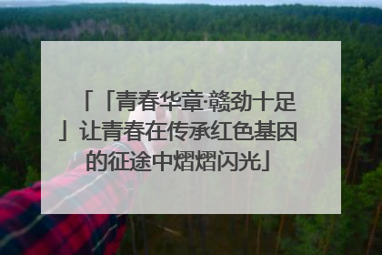 「青春华章·赣劲十足」让青春在传承红色基因的征途中熠熠闪光