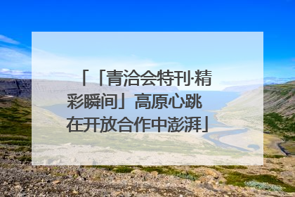 「青洽会特刊·精彩瞬间」高原心跳 在开放合作中澎湃