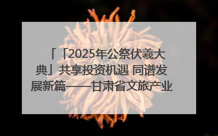 「2025年公祭伏羲大典」共享投资机遇 同谱发展新篇——甘肃省文旅产业链招商引资推介会侧记