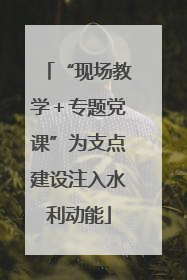 “现场教学＋专题党课”为支点建设注入水利动能