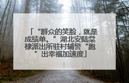“群众的笑脸，就是成绩单。”湖北安陆棠棣派出所驻村辅警“跑”出幸福加速度