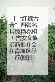 “红绿古金”四张名片惊艳亮相！吉安文旅招商推介会在青原区举行(图)