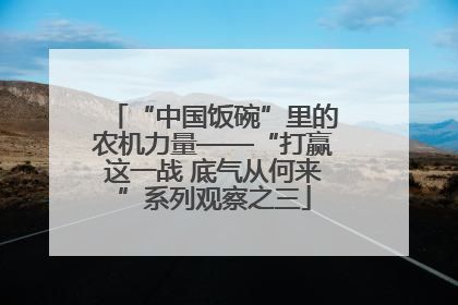 “中国饭碗”里的农机力量——“打赢这一战 底气从何来”系列观察之三