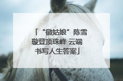 “徽姑娘”陈雪璇登顶珠峰 云端书写人生答案