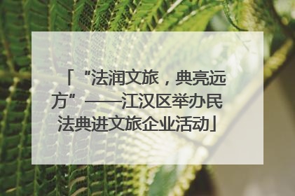 “法润文旅，典亮远方”——江汉区举办民法典进文旅企业活动