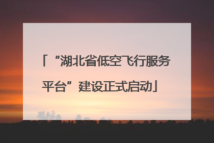 “湖北省低空飞行服务平台”建设正式启动