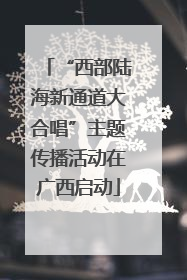 “西部陆海新通道大合唱”主题传播活动在广西启动