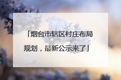 烟台市辖区村庄布局规划，最新公示来了