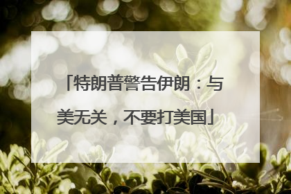 特朗普警告伊朗：与美无关，不要打美国