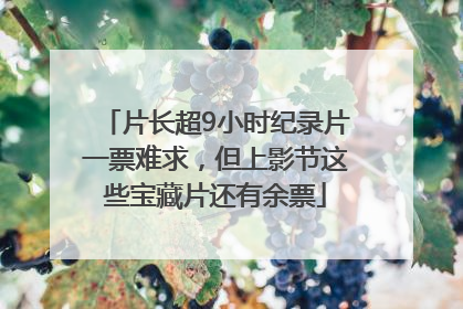 片长超9小时纪录片一票难求，但上影节这些宝藏片还有余票