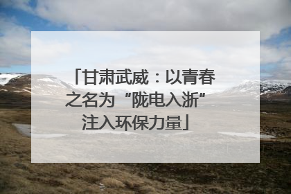 甘肃武威：以青春之名为“陇电入浙”注入环保力量