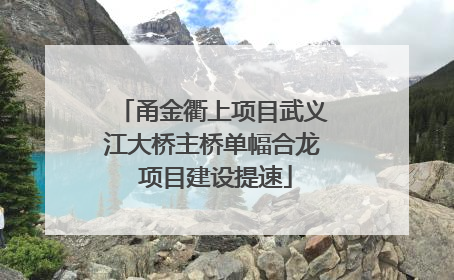 甬金衢上项目武义江大桥主桥单幅合龙 项目建设提速