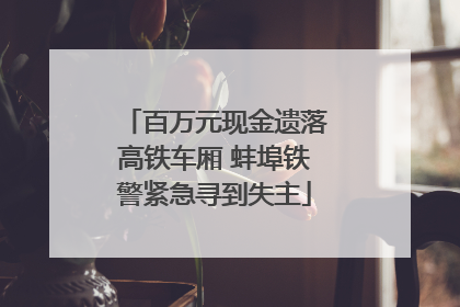 百万元现金遗落高铁车厢 蚌埠铁警紧急寻到失主