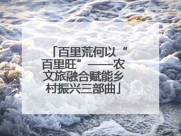 百里荒何以“百里旺”——农文旅融合赋能乡村振兴三部曲