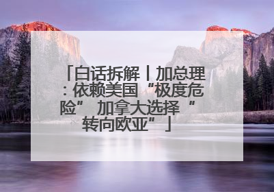 白话拆解丨加总理：依赖美国“极度危险” 加拿大选择“转向欧亚”