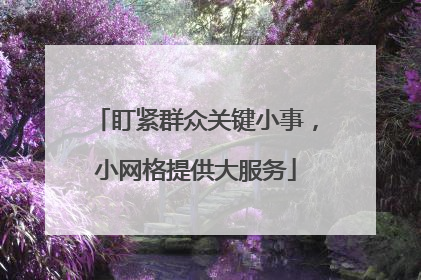 盯紧群众关键小事，小网格提供大服务