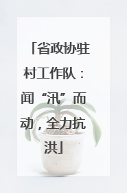 省政协驻村工作队：闻“汛”而动，全力抗洪