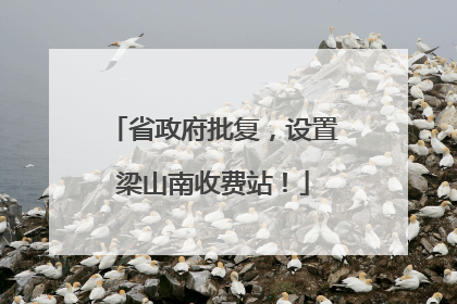 省政府批复,设置梁山南收费站!