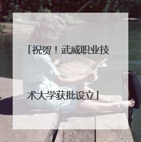 祝贺！武威职业技术大学获批设立