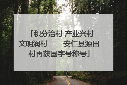 积分治村 产业兴村 文明润村——安仁县源田村再获国字号称号