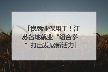 稳就业保用工！江苏各地就业“组合拳”打出发展新活力
