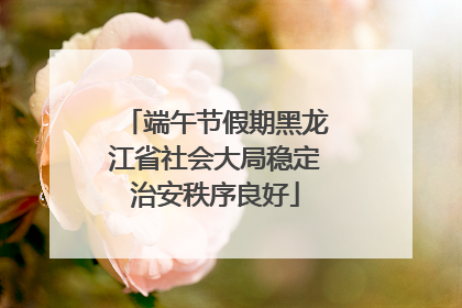 端午节假期黑龙江省社会大局稳定治安秩序良好