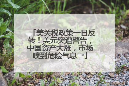 美关税政策一日反转！美元突遭警告，中国资产大涨，市场嗅到危险气息→