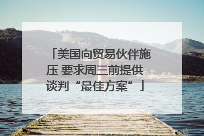 美国向贸易伙伴施压 要求周三前提供谈判“最佳方案”