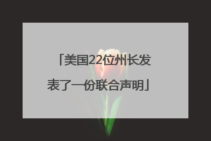美国22位州长发表了一份联合声明
