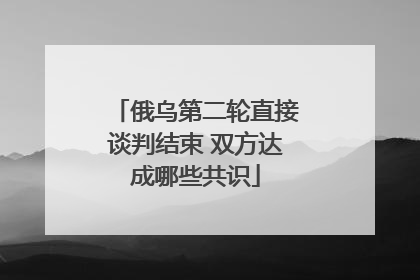 俄乌第二轮直接谈判结束 双方达成哪些共识