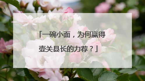 一碗小面，为何赢得壶关县长的力荐？