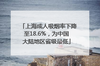 上海成人吸烟率下降至18.6%，为中国大陆地区省级最低