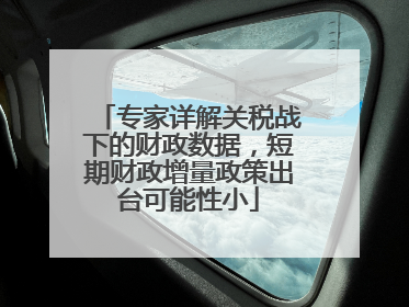 专家详解关税战下的财政数据，短期财政增量政策出台可能性小