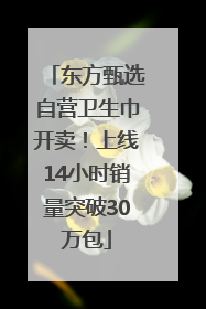 东方甄选自营卫生巾开卖！上线14小时销量突破30万包