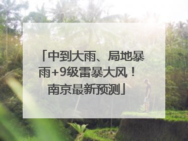中到大雨、局地暴雨+9级雷暴大风！南京最新预测