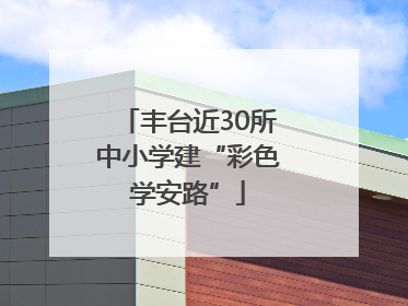 丰台近30所中小学建“彩色学安路”