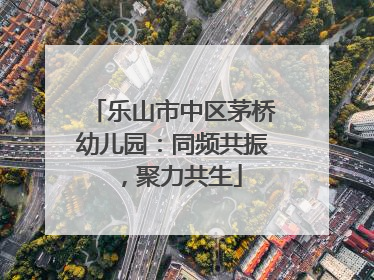 乐山市中区茅桥幼儿园：同频共振，聚力共生