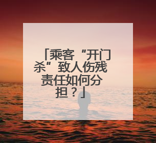 乘客“开门杀”致人伤残 责任如何分担？