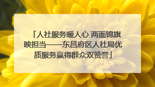 人社服务暖人心 两面锦旗映担当——东昌府区人社局优质服务赢得群众双赞誉