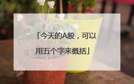 今天的A股，可以用五个字来概括