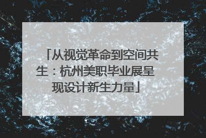 从视觉革命到空间共生：杭州美职毕业展呈现设计新生力量