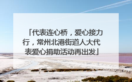 代表连心桥，爱心接力行，常州北港街道人大代表爱心捐助活动再出发