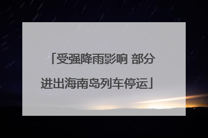 受强降雨影响 部分进出海南岛列车停运