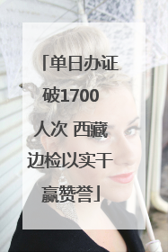 单日办证破1700人次 西藏边检以实干赢赞誉