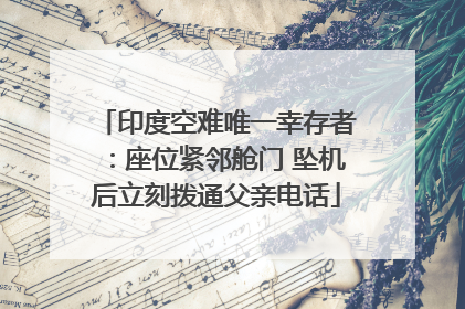 印度空难唯一幸存者：座位紧邻舱门 坠机后立刻拨通父亲电话