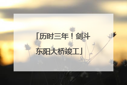 历时三年！剑斗东阳大桥竣工