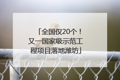 全国仅20个！又一国家级示范工程项目落地潍坊
