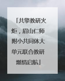 共擎教研火炬，眉山仁师附小共同体大单元联合教研燃情启航