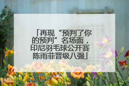 再现“预判了你的预判”名场面，印尼羽毛球公开赛陈雨菲晋级八强