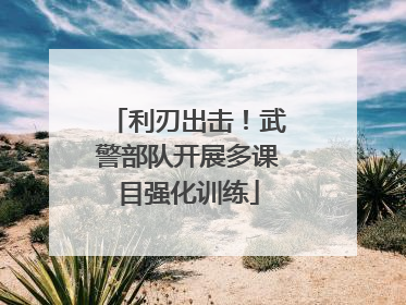 利刃出击！武警部队开展多课目强化训练
